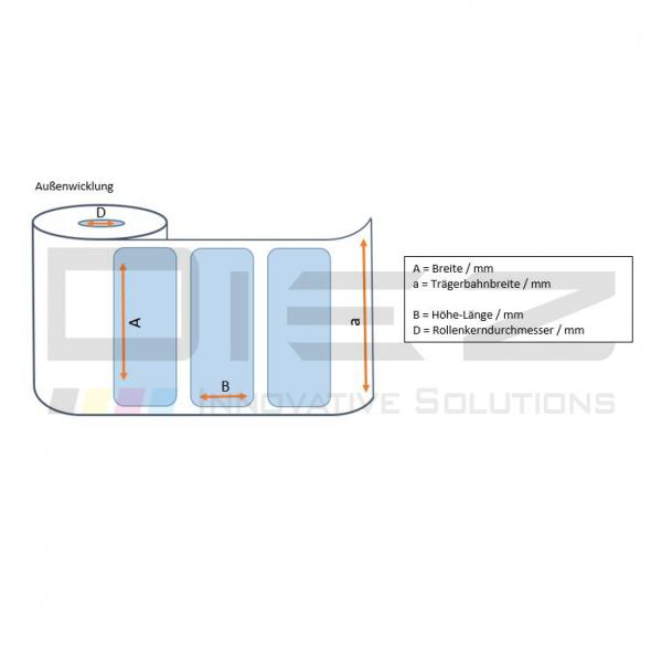PE Folie 40mm x 25mm CAB, TSC, ZEBRA