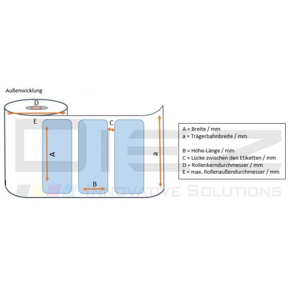 Inkjet Papier matt 75mm x 35mm für LX500ce, LX610e, C3500, C4000